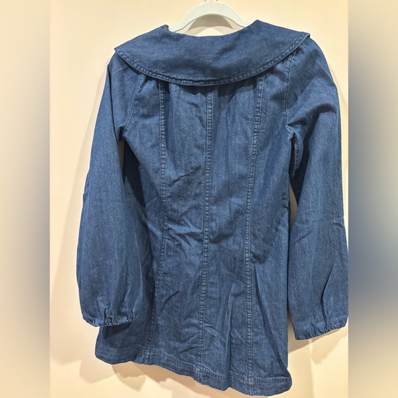 Zara Blue Buttoned Mini Dress with Sailor Collar - Picture 9 of 10